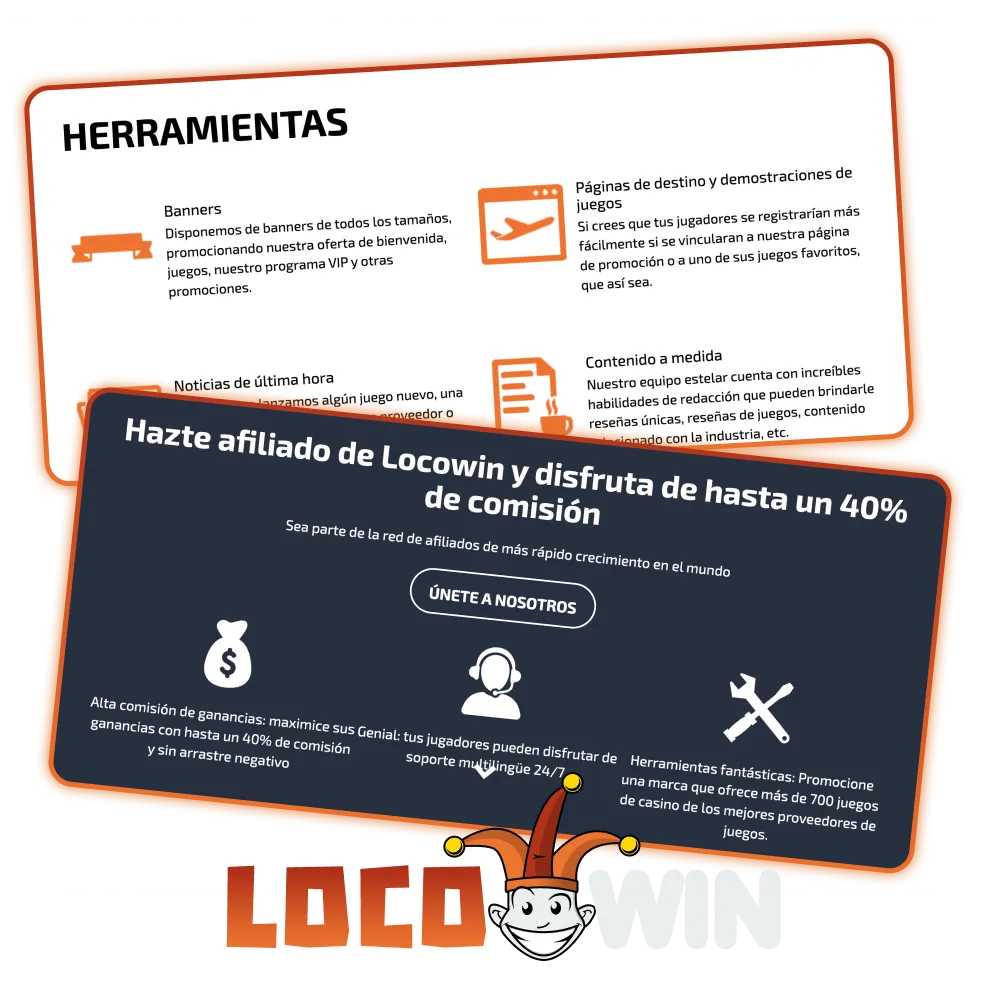 Únase al programa oficial de afiliados de LocoWin y comience a ganar altas comisiones.