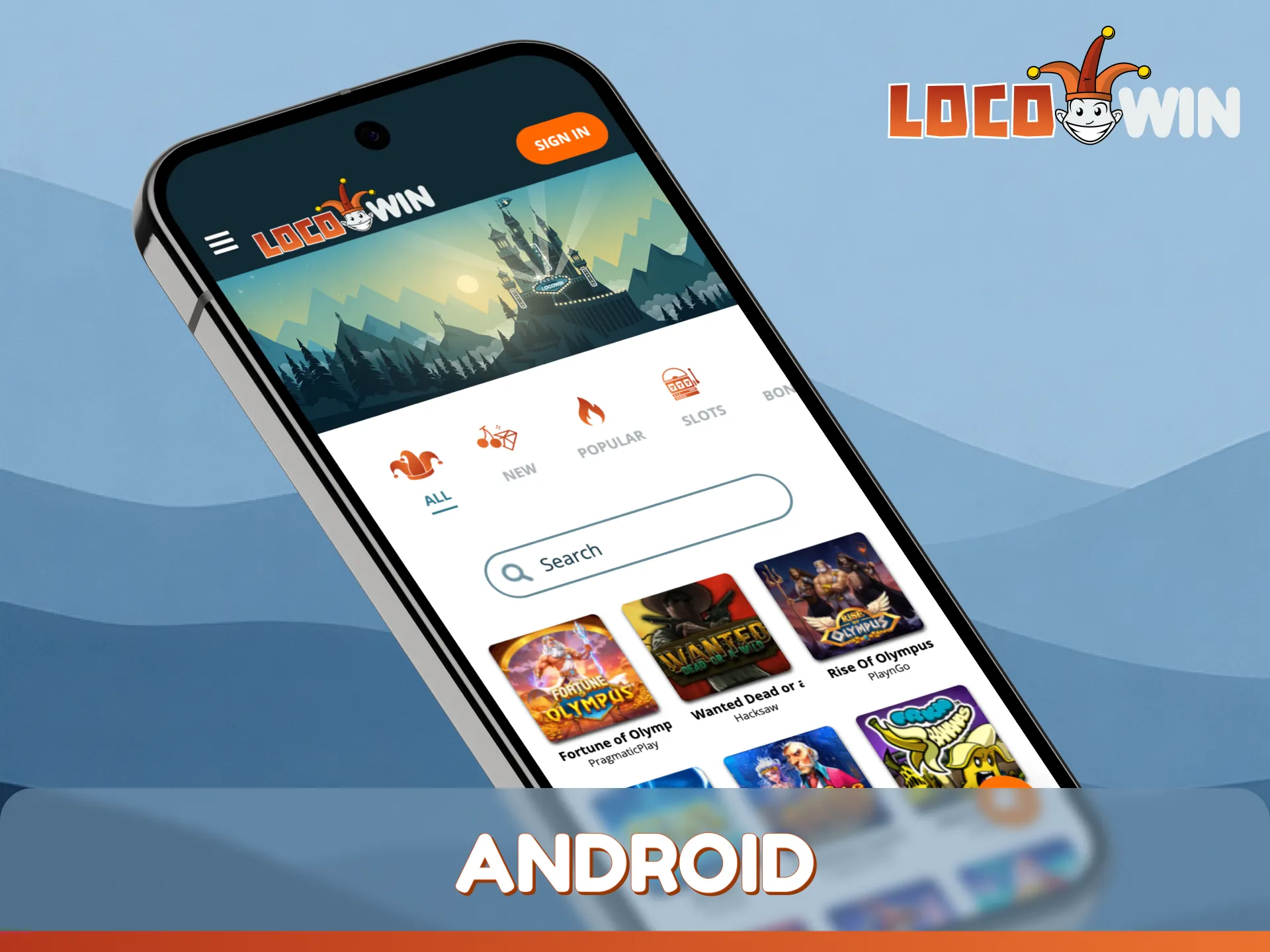 Install the official LocoWin App on Android for high performance gaming.
