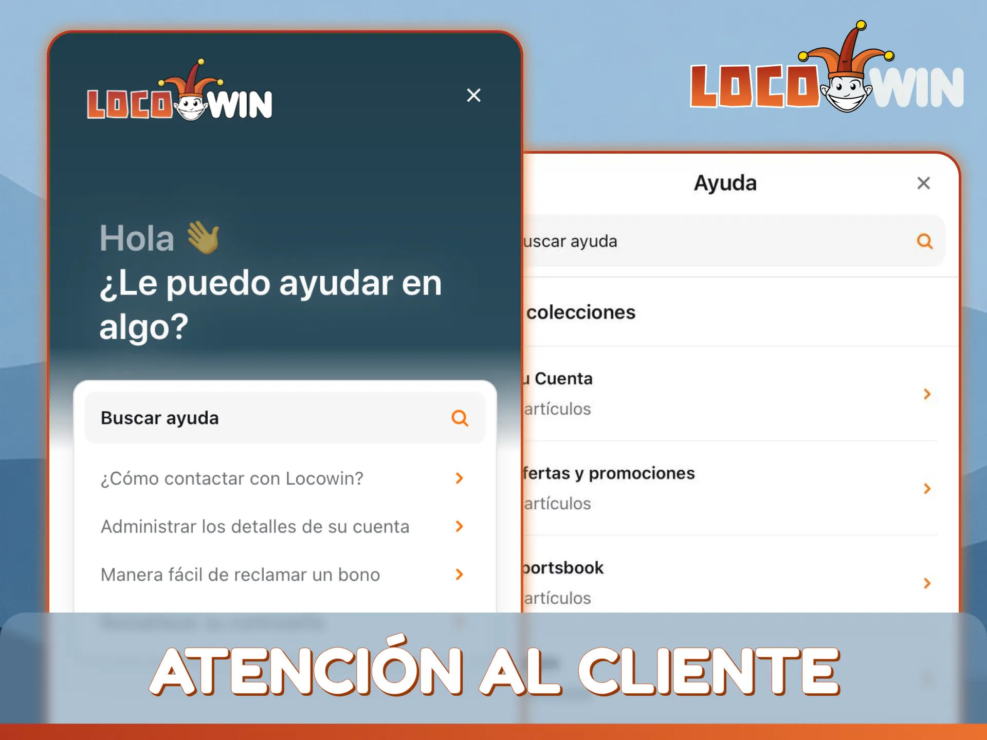 Contacta con el servicio de atención al cliente a través de la aplicación LocoWin para obtener ayuda instantánea.
