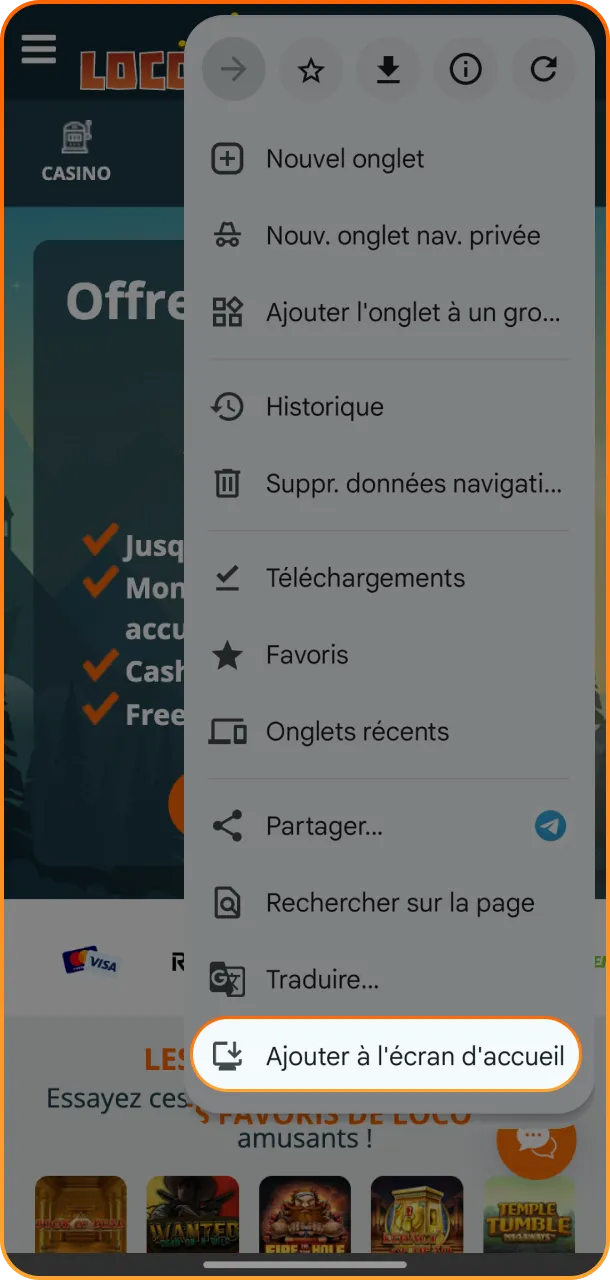 Connectez-vous à l'application et récupérez vos gains sur Locowin.