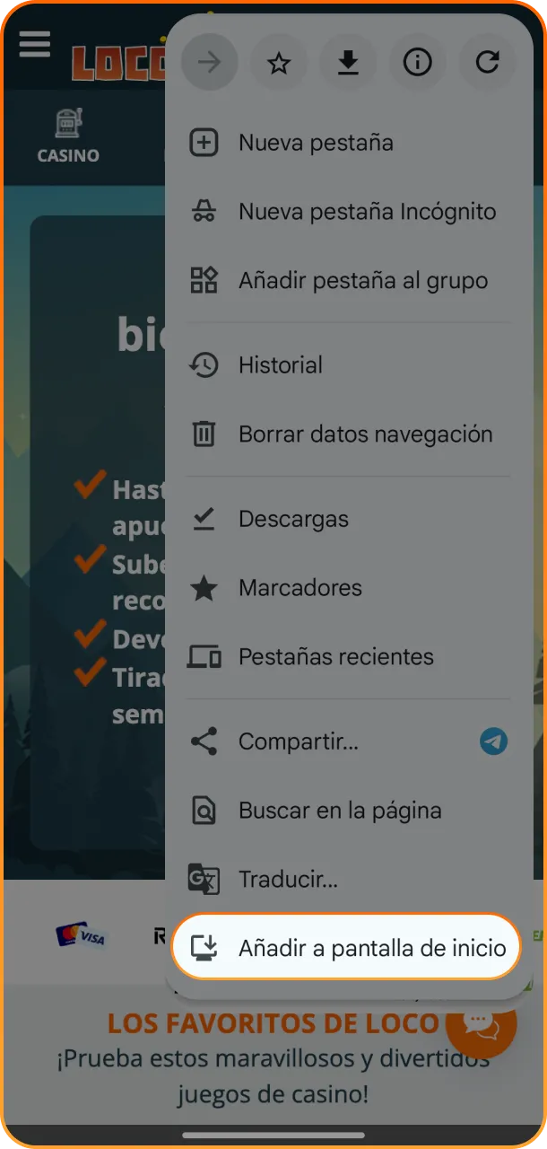 Inicia sesión en la aplicación y recoge tus ganancias en Locowin.