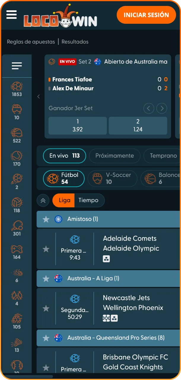 Haz tus apuestas en tu equipo favorito ahora en Locowin.