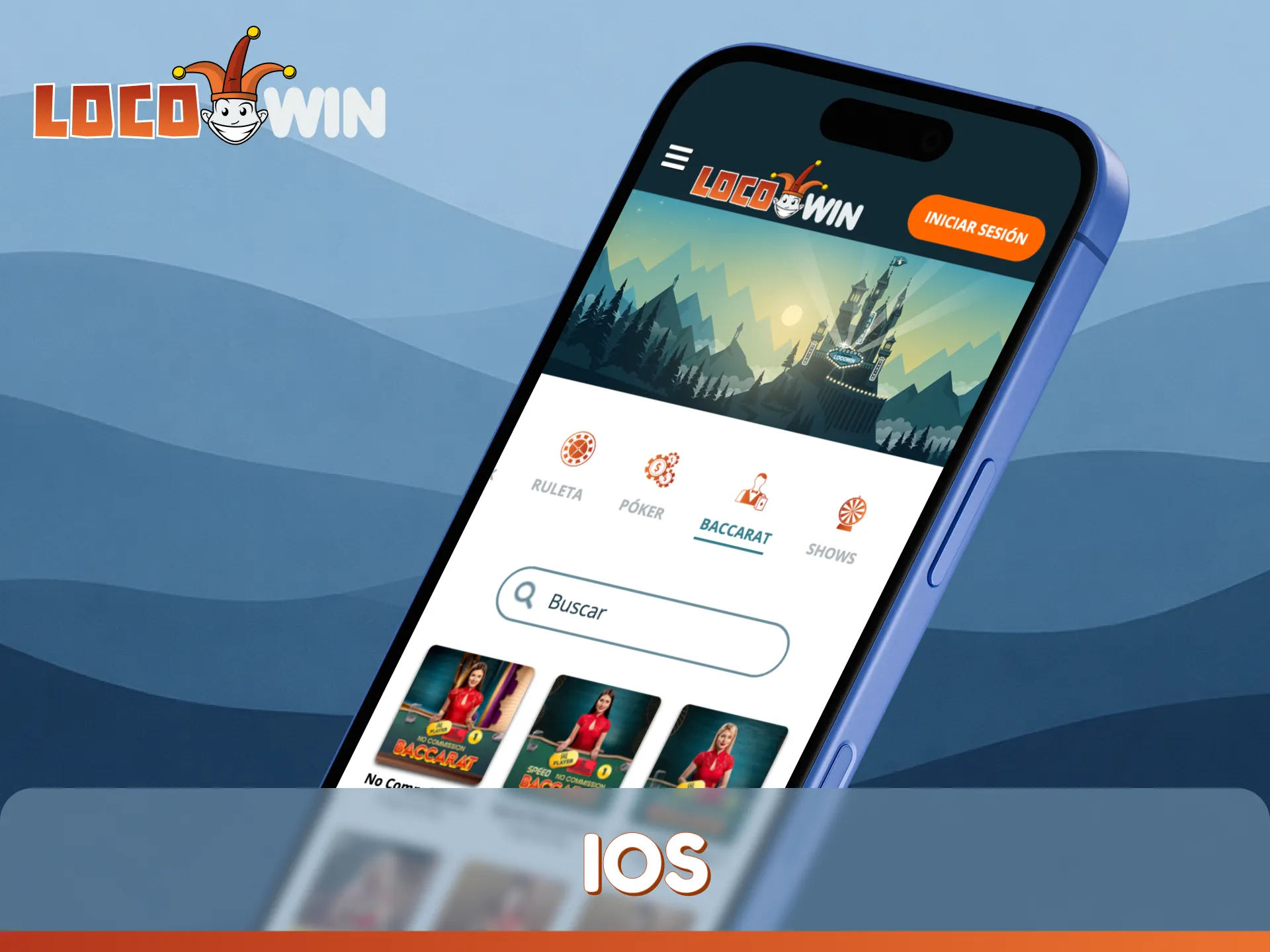 Visita el sitio web de LocoWin usando tu dispositivo móvil Apple para comenzar.