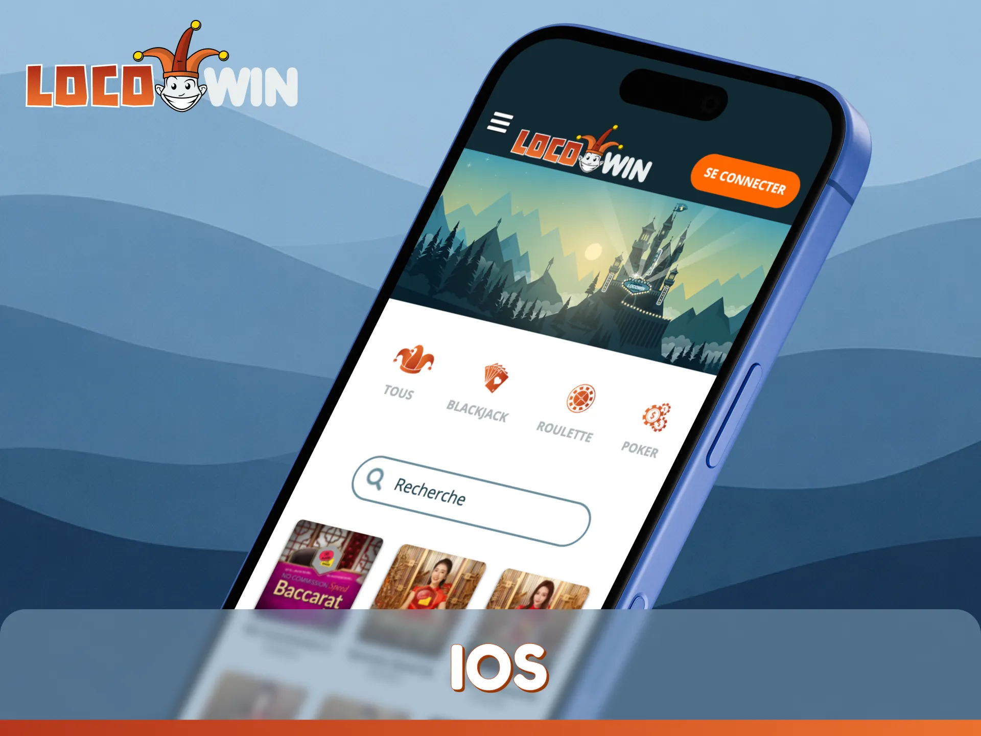 Pour commencer, rendez-vous sur le site web de LocoWin depuis votre appareil mobile Apple.