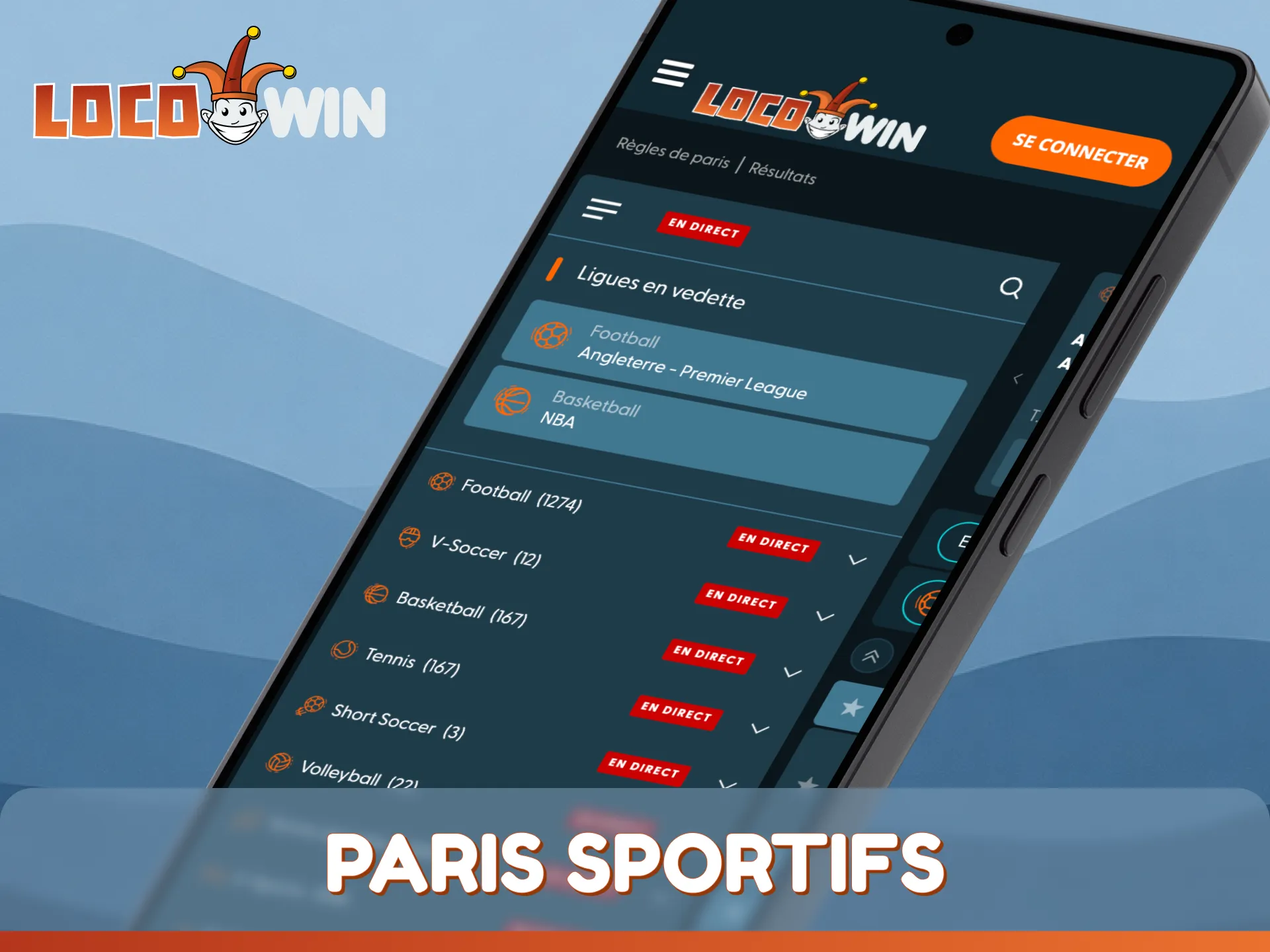 Pariez sur vos équipes préférées avec l'application de paris sportifs LocoWin.