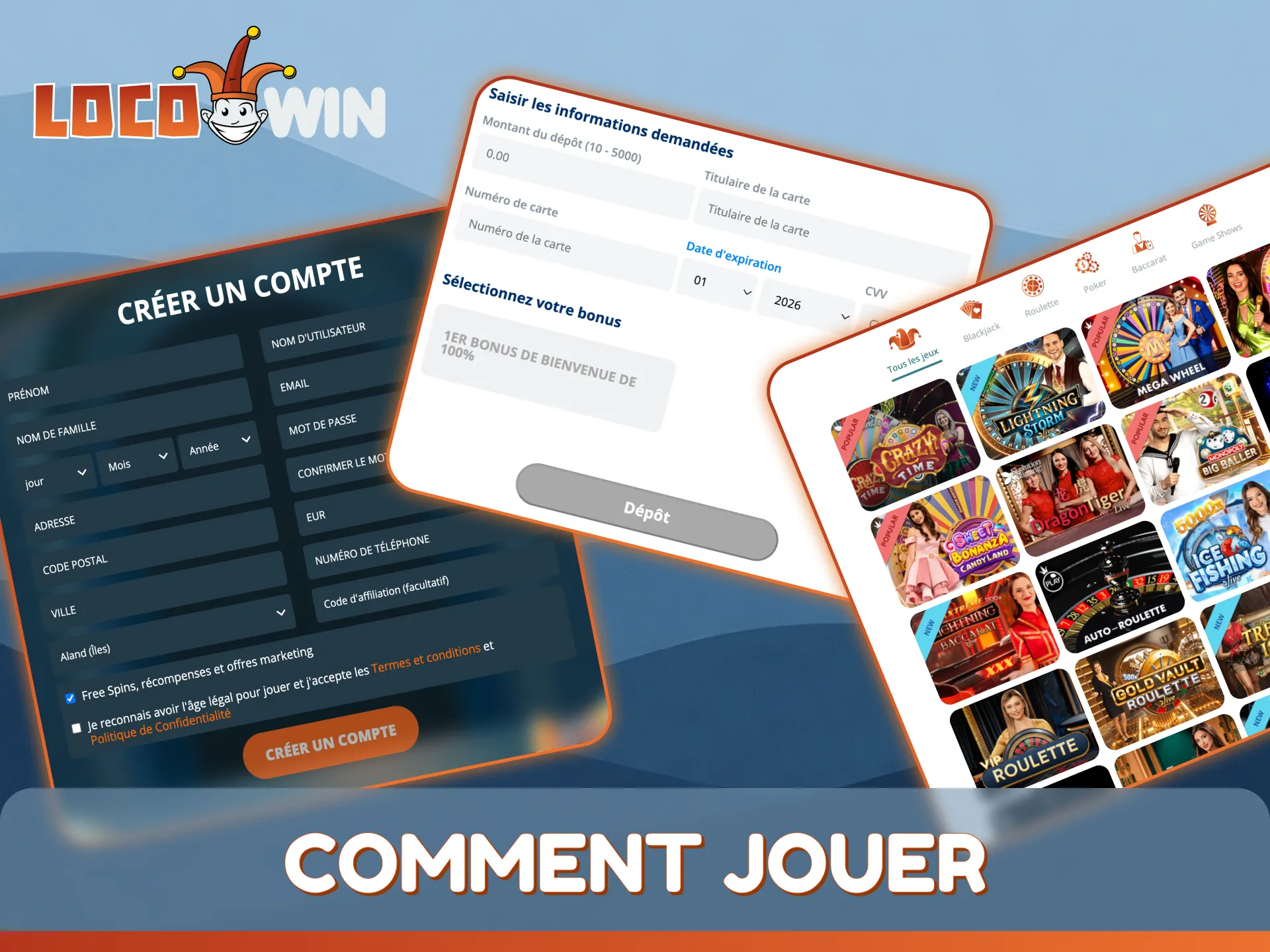 Suivez notre guide pour apprendre à jouer aux jeux de casino en direct sur LocoWin.