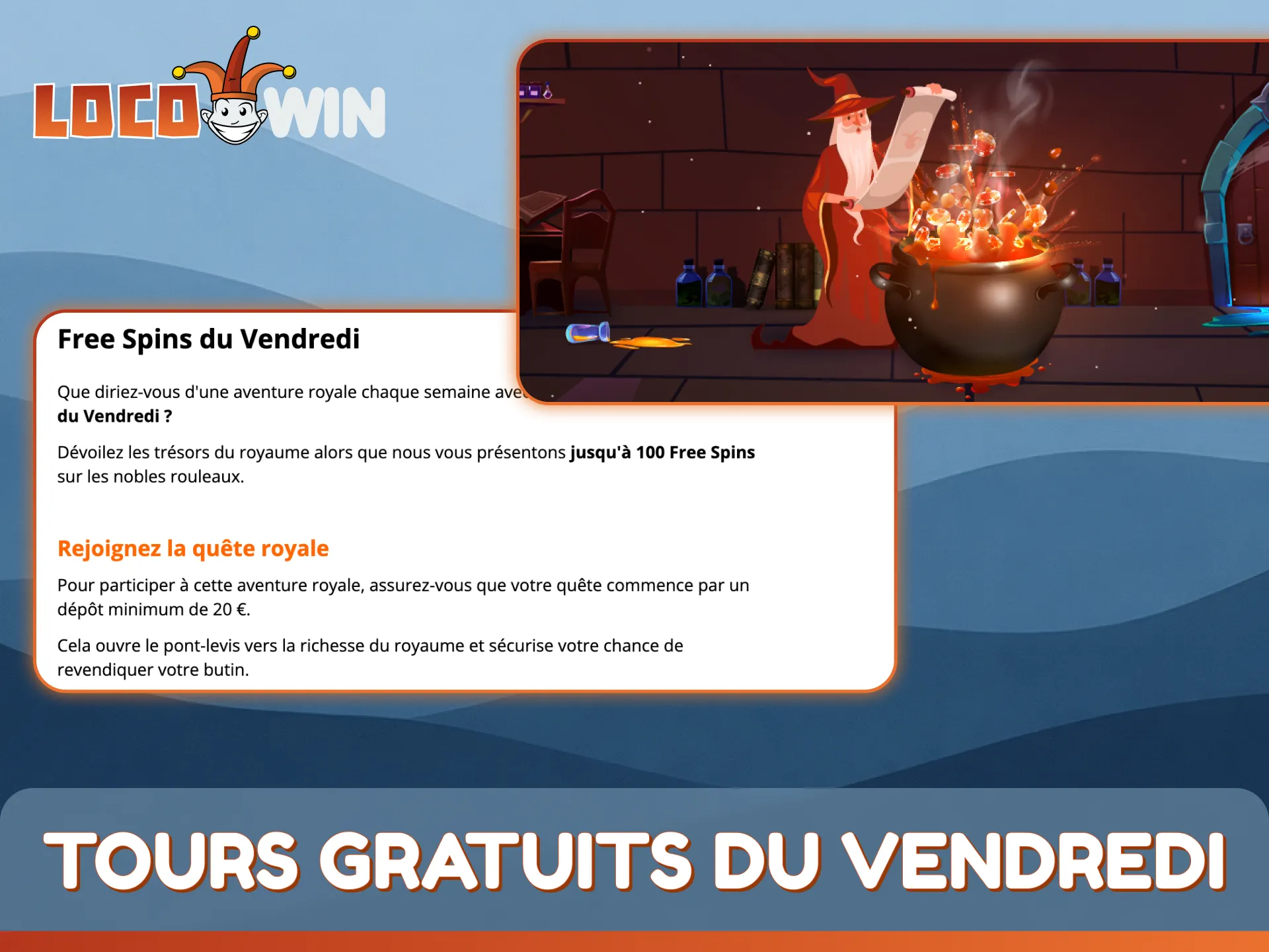 Obtenez des tours gratuits le vendredi pour les meilleurs jeux mobiles sur LocoWin.