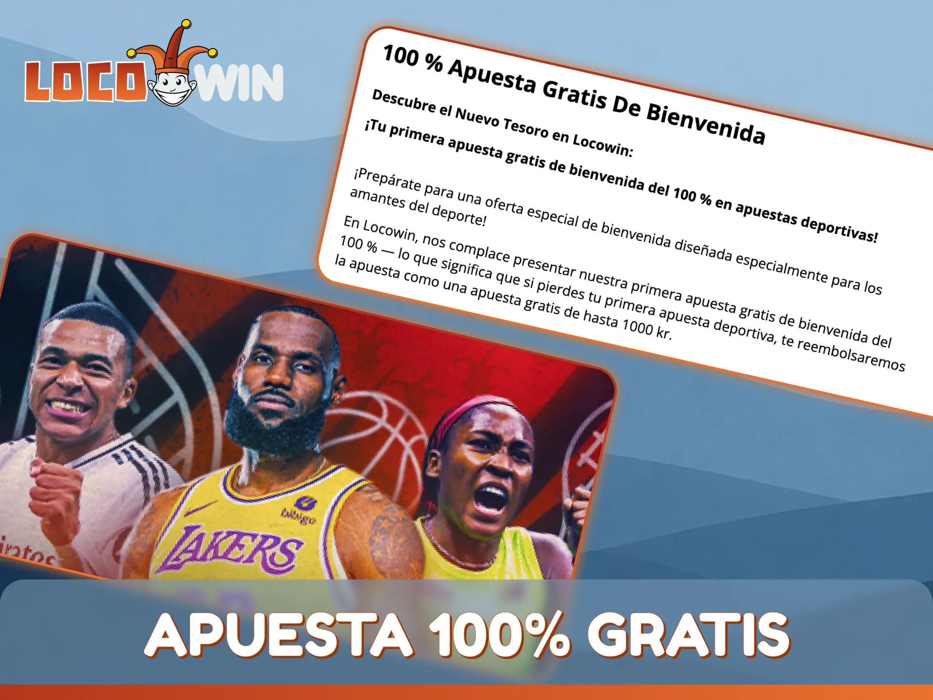 Reclama tu apuesta gratis de bienvenida del 100% para comenzar a ganar en LocoWin.