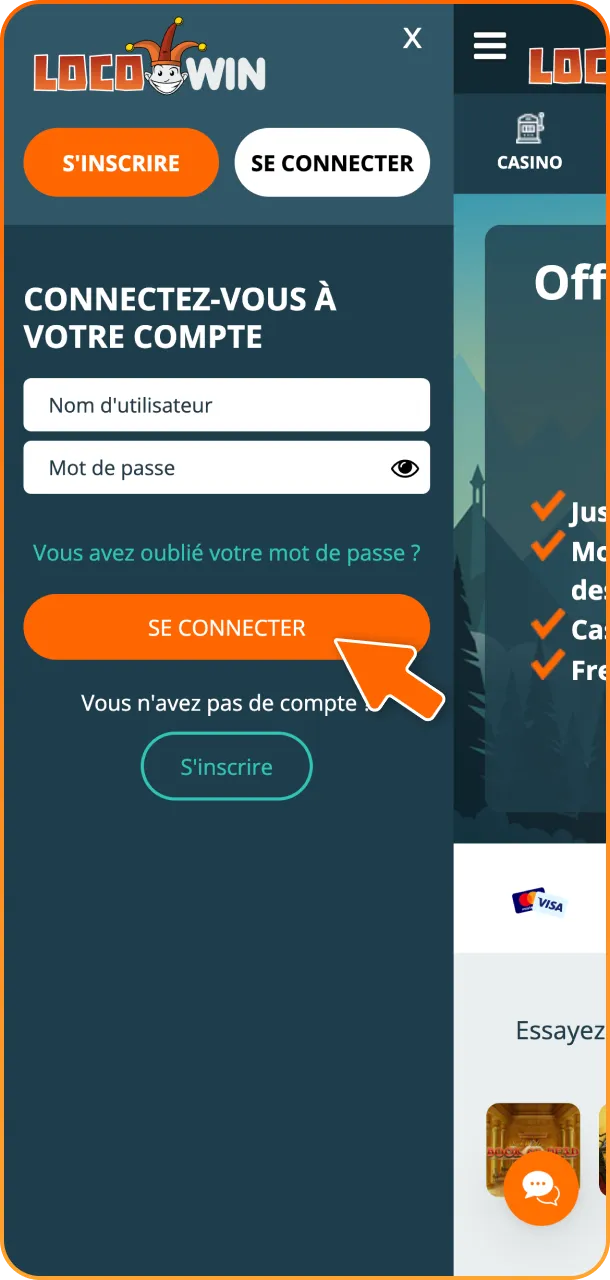 Saisissez vos identifiants pour vous connecter à votre compte LocoWin.