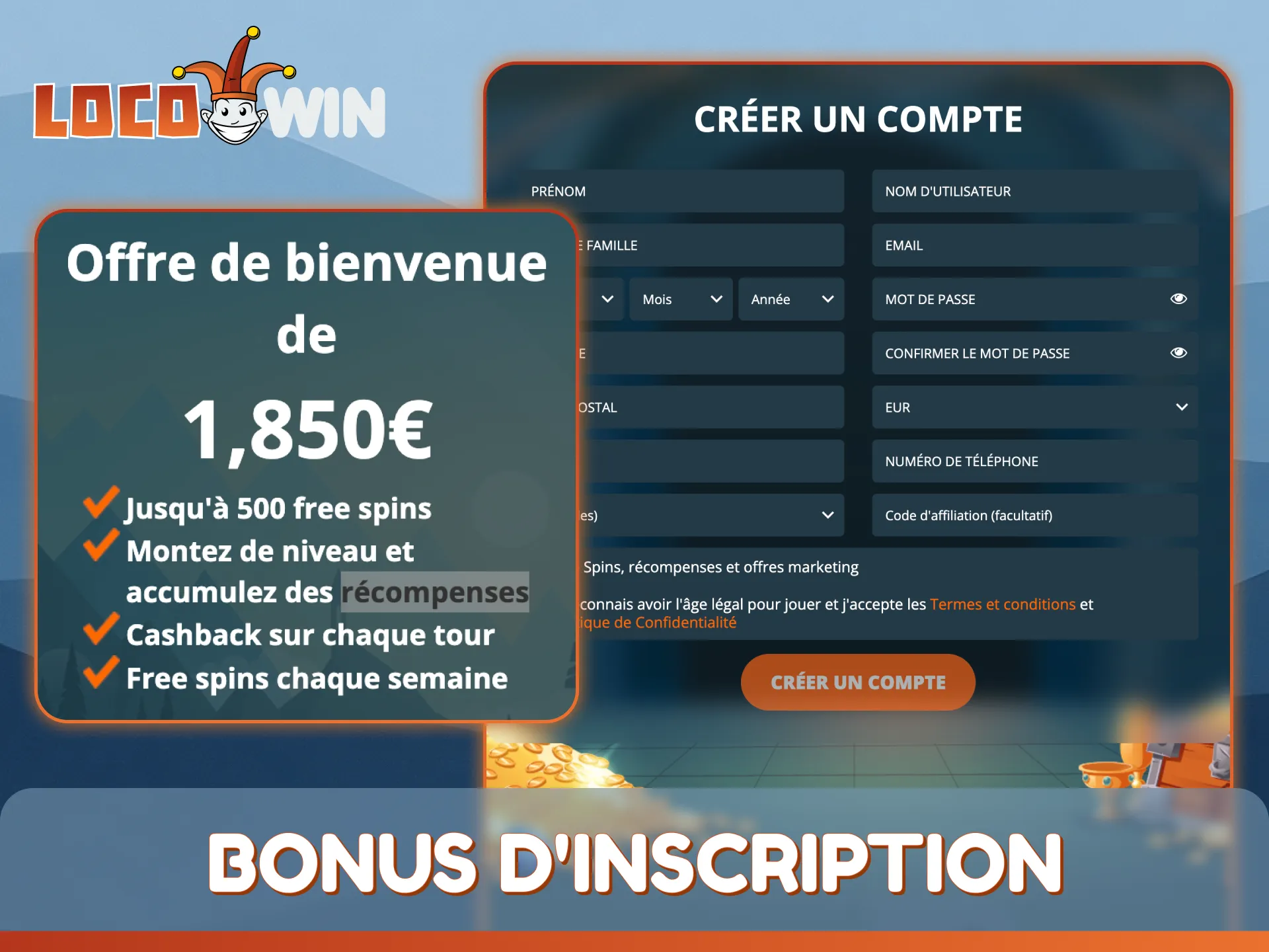 Réclamez le bonus de bienvenue offert aux nouveaux joueurs sur LocoWin.