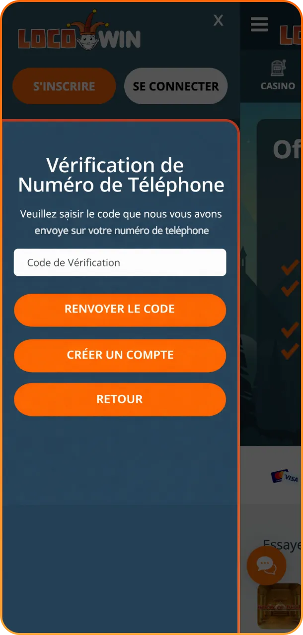 Veuillez confirmer toutes les informations pour finaliser votre inscription et ouvrir votre compte LocoWin.
