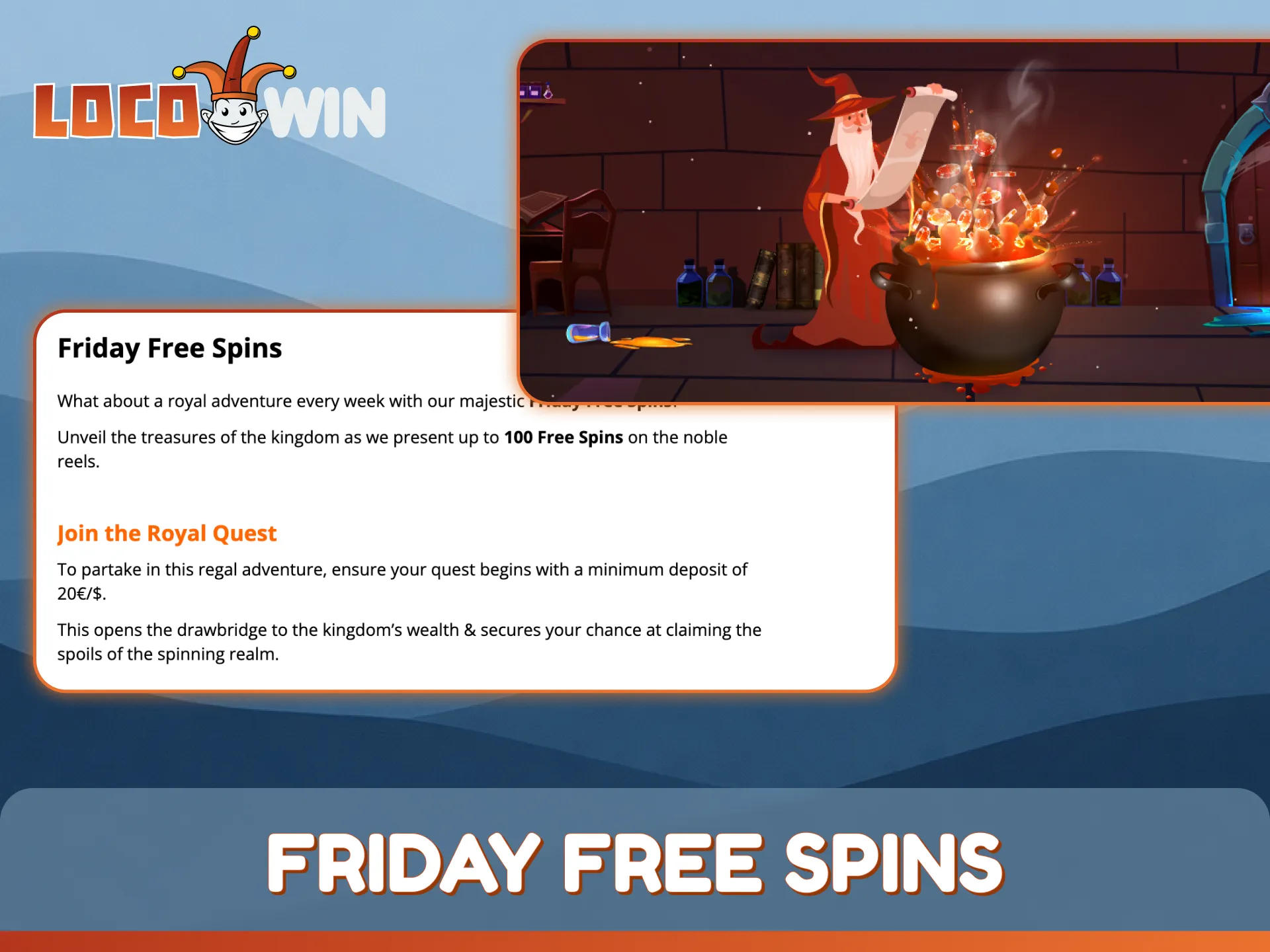 Get Friday free spins for the best mobile app games at LocoWin.