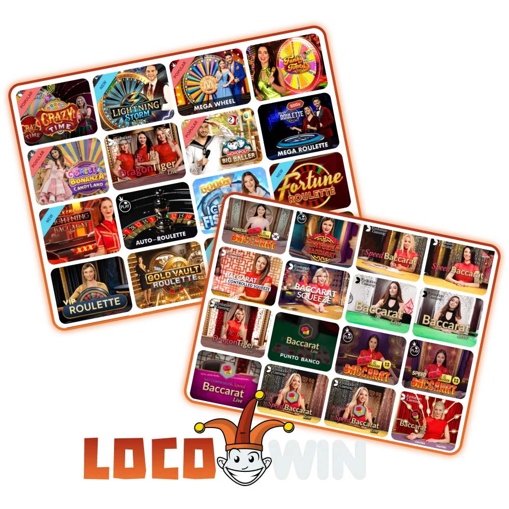 Join the official platform to play live casino games with real dealers at LocoWin.