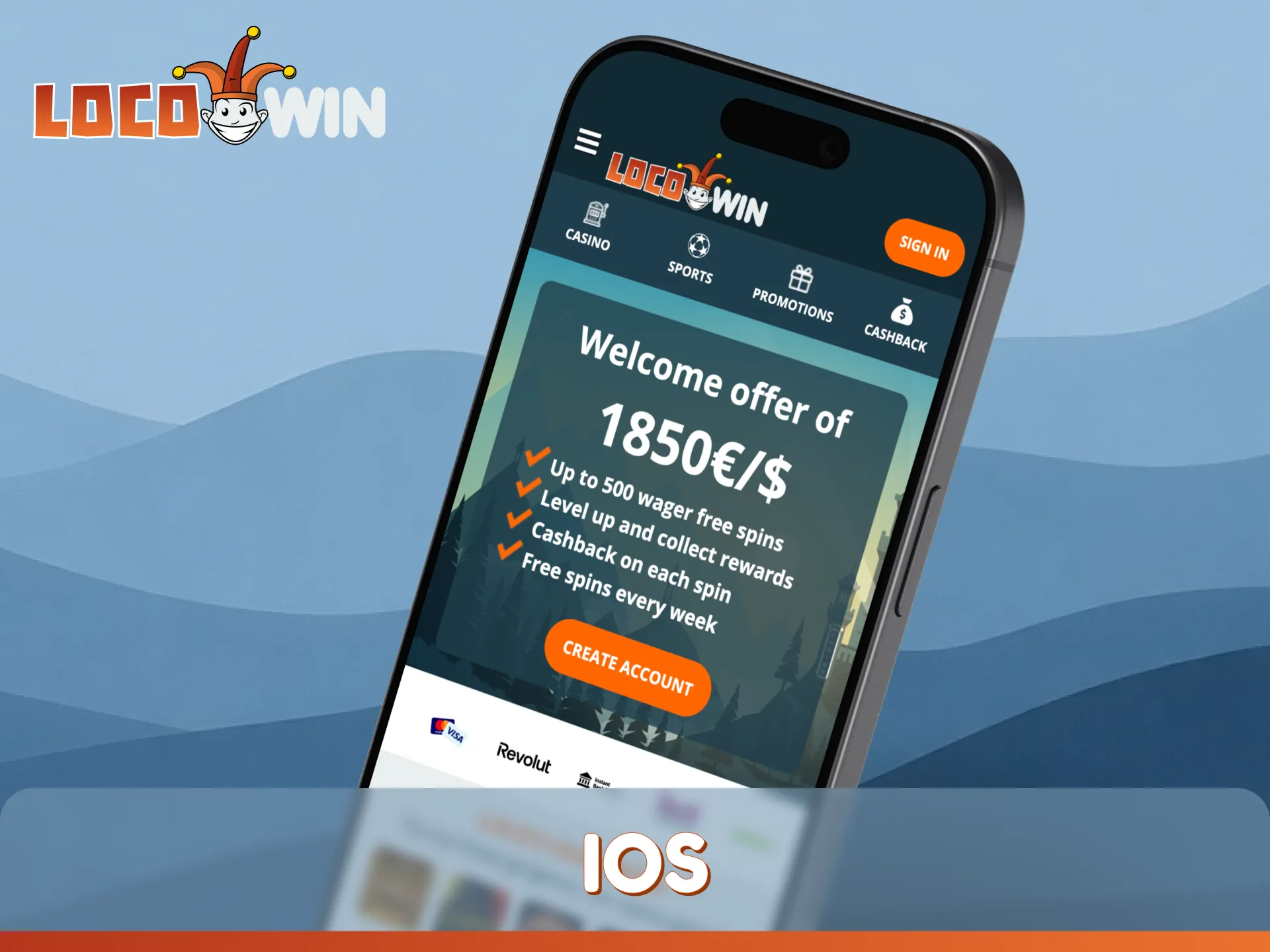 Set up the LocoWin App on iOS to play your favorite games.