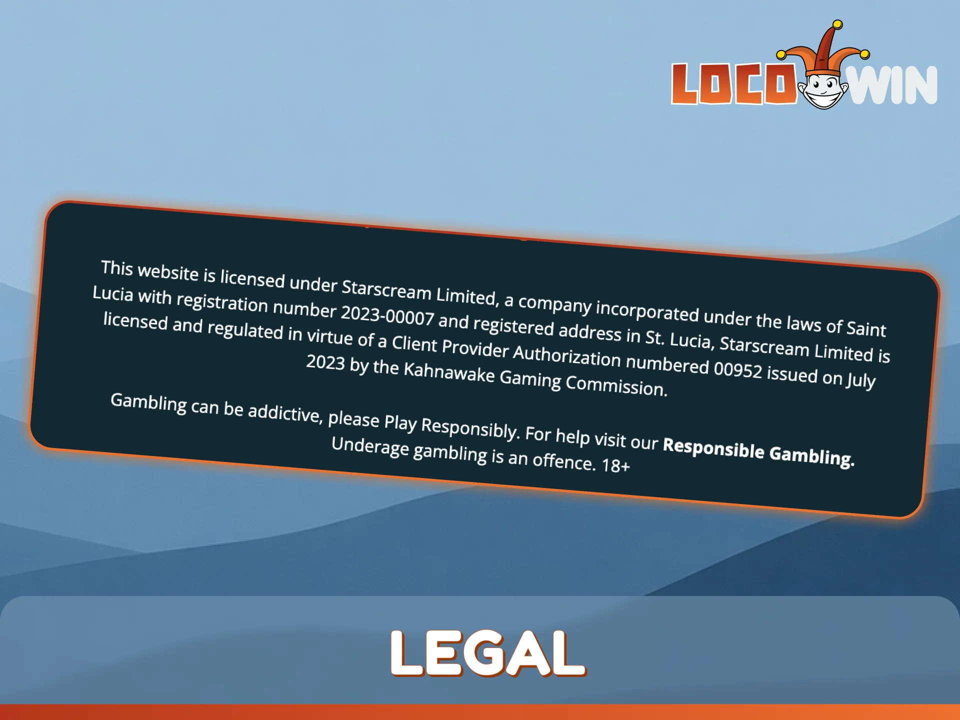 Find out why the LocoWin home platform is legal and secure.