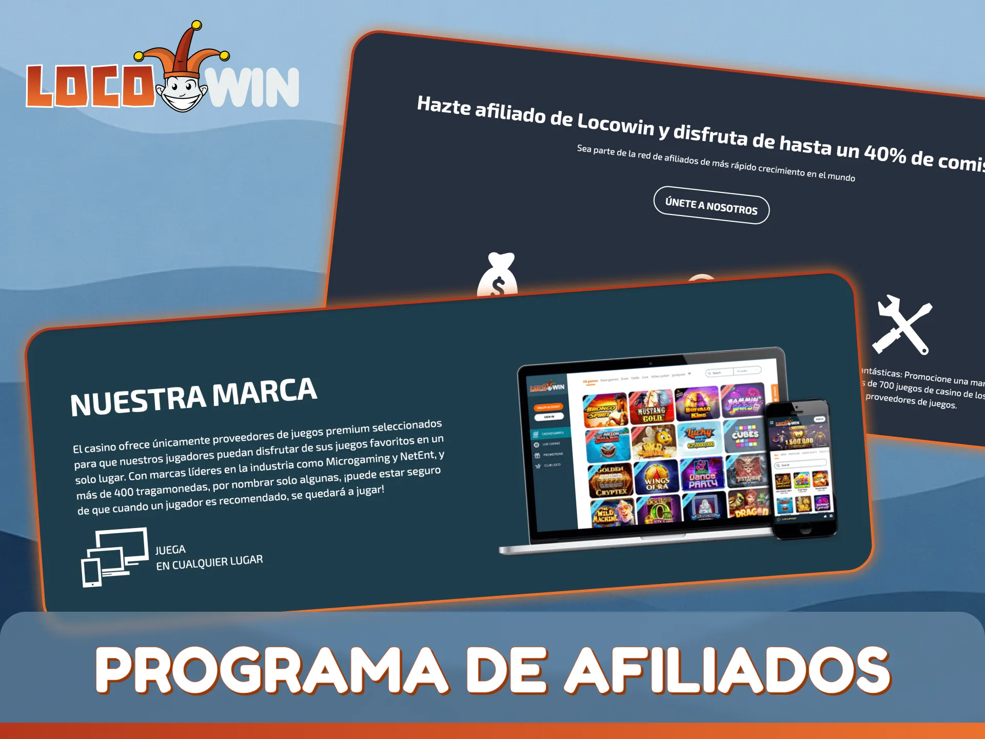 Regístrese en el programa de afiliados de LocoWin y gane grandes comisiones.