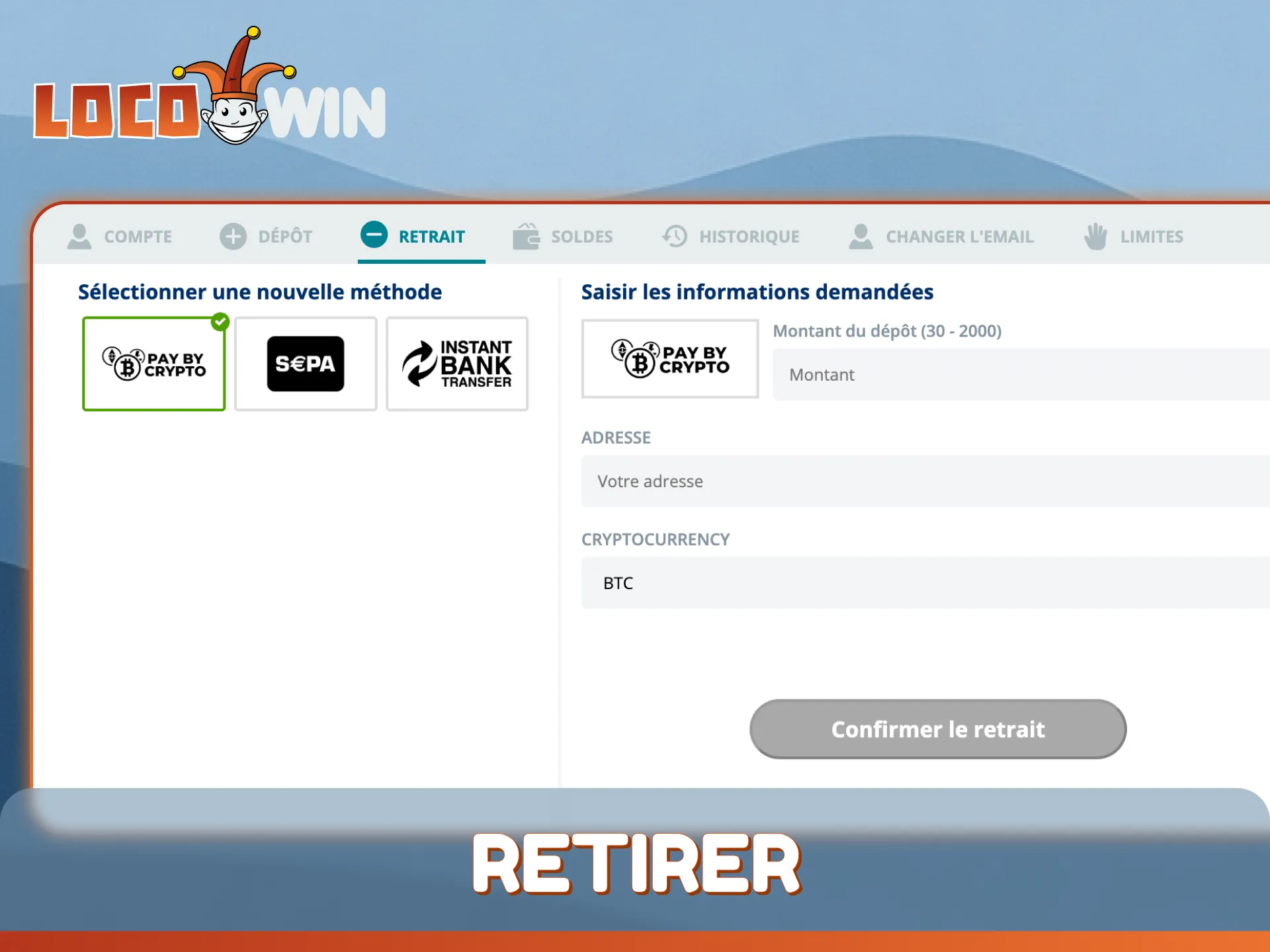 Découvrez la procédure officielle pour retirer de l'argent de LocoWin.