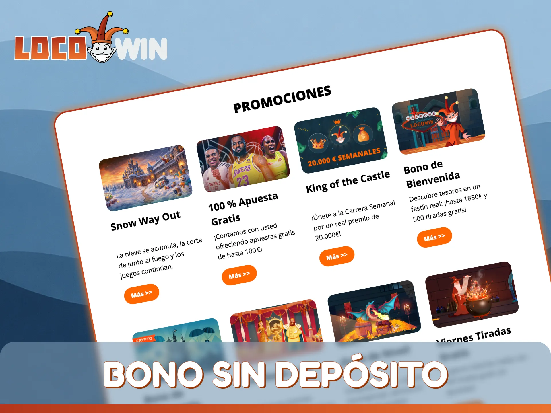 Reclama tu bono sin depósito de LocoWin para jugar sin ningún riesgo.