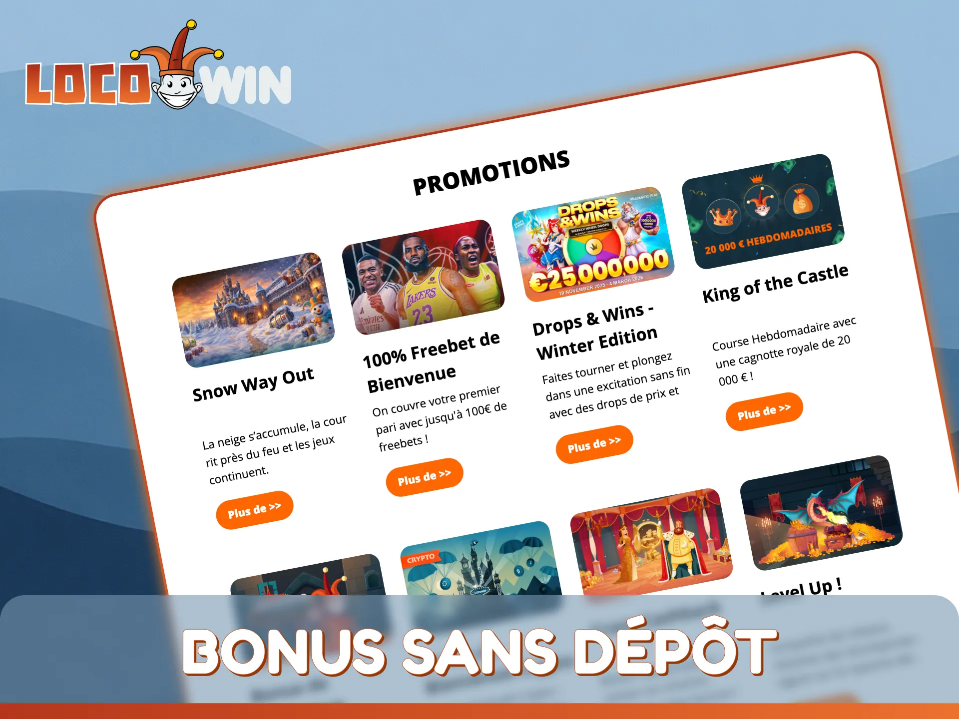 Réclamez votre bonus sans dépôt LocoWin pour jouer sans aucun risque.