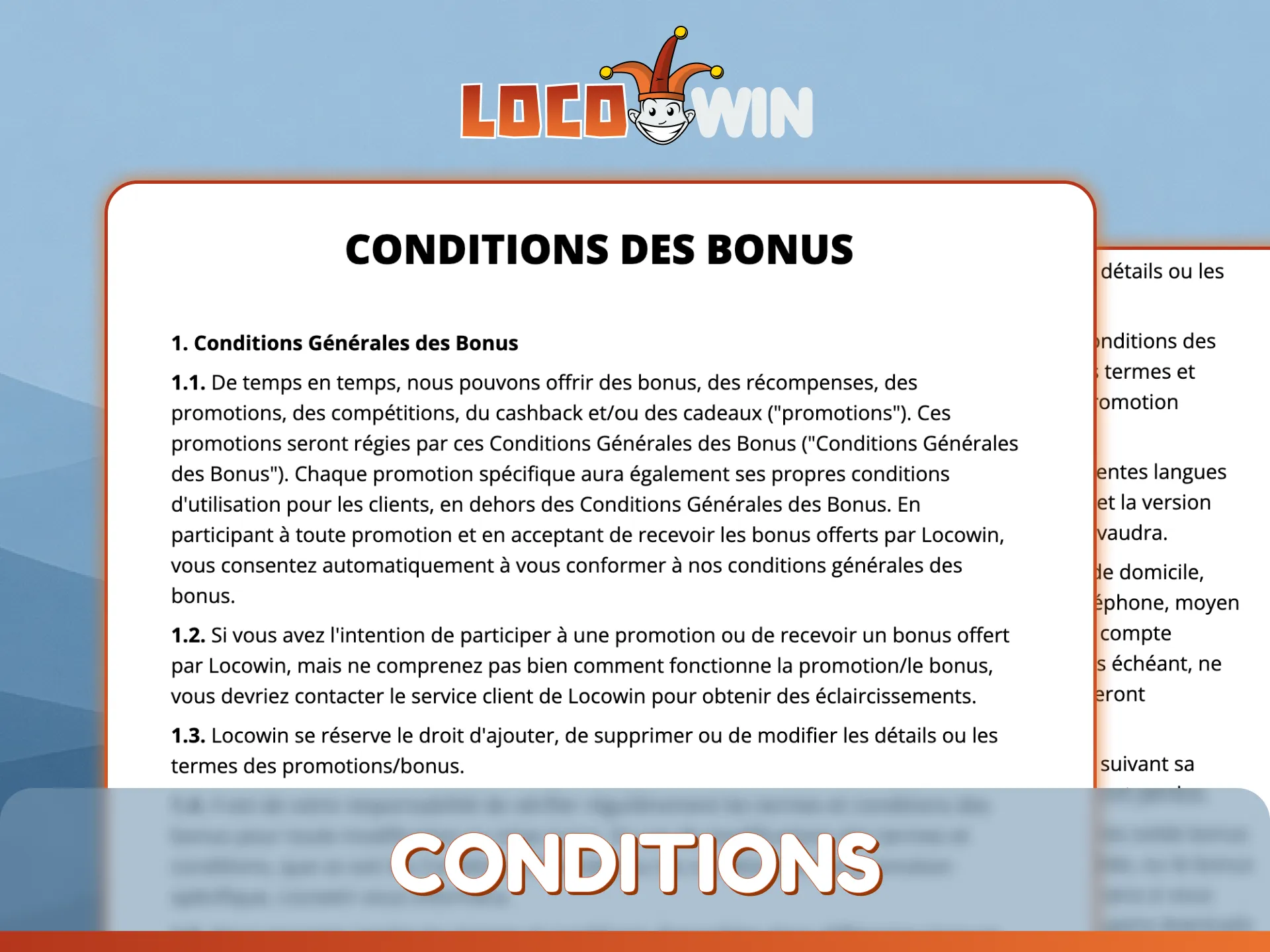 Veuillez consulter les conditions des bonus et les exigences de mise pour chaque offre LocoWin.