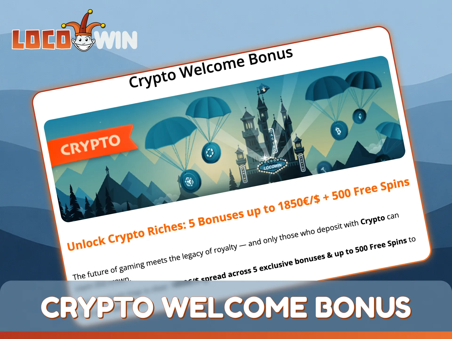 Boost your crypto welcome bonus by depositing digital currency at LocoWin.