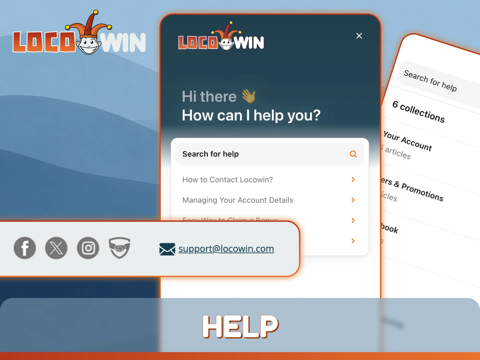 Reach out to the team if you need help with login or registration at LocoWin.