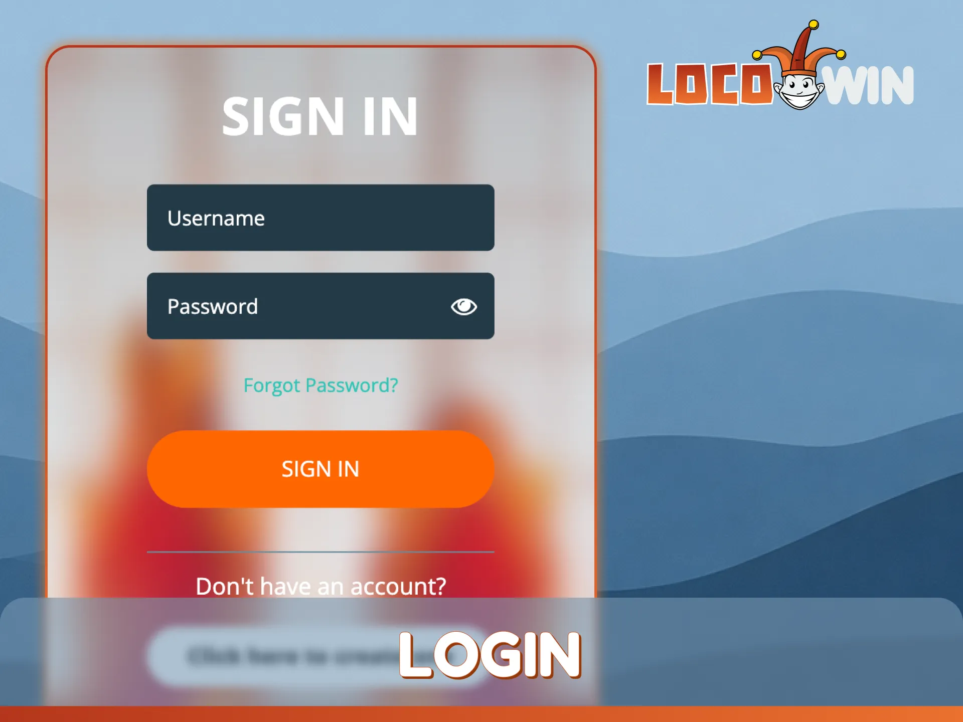 Access the LocoWin login panel for safe and simple account entry.