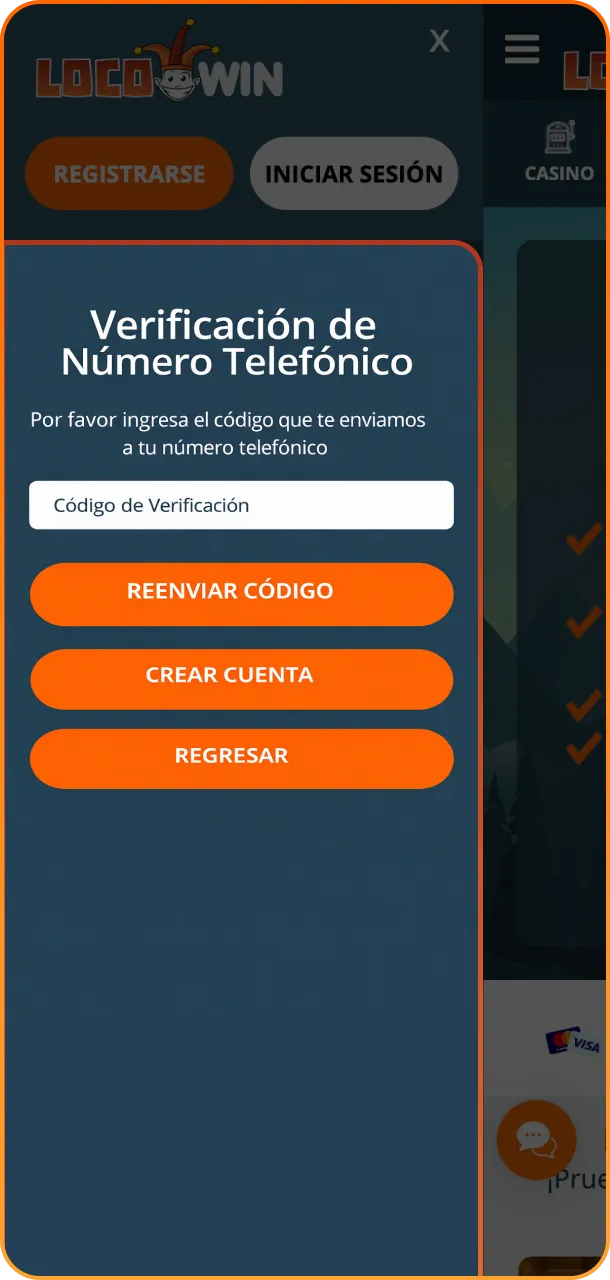 Confirme toda la información para completar el registro y abrir su cuenta LocoWin.