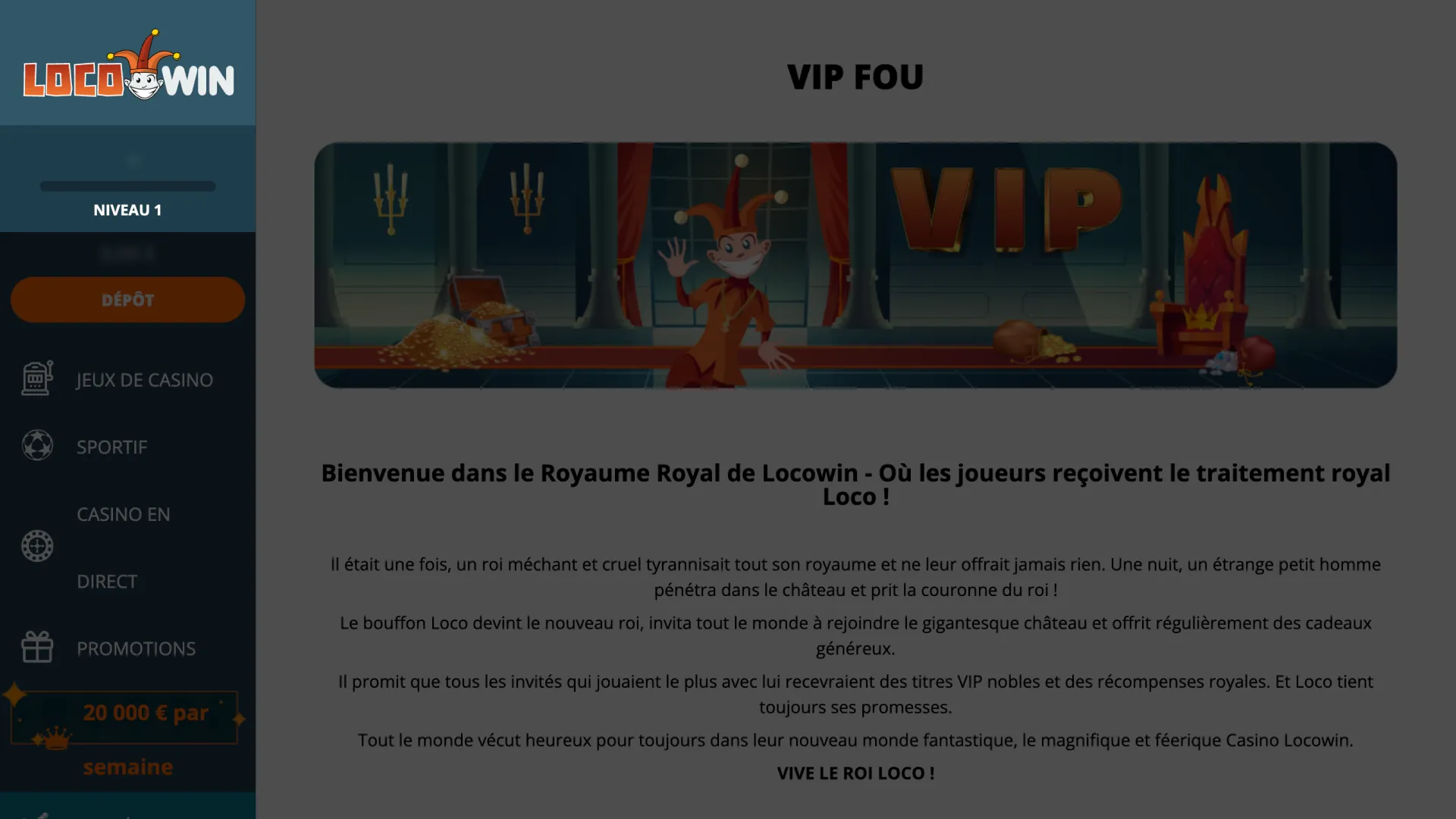 Restez à l'écoute et attendez une réponse de l'équipe VIP de LocoWin.