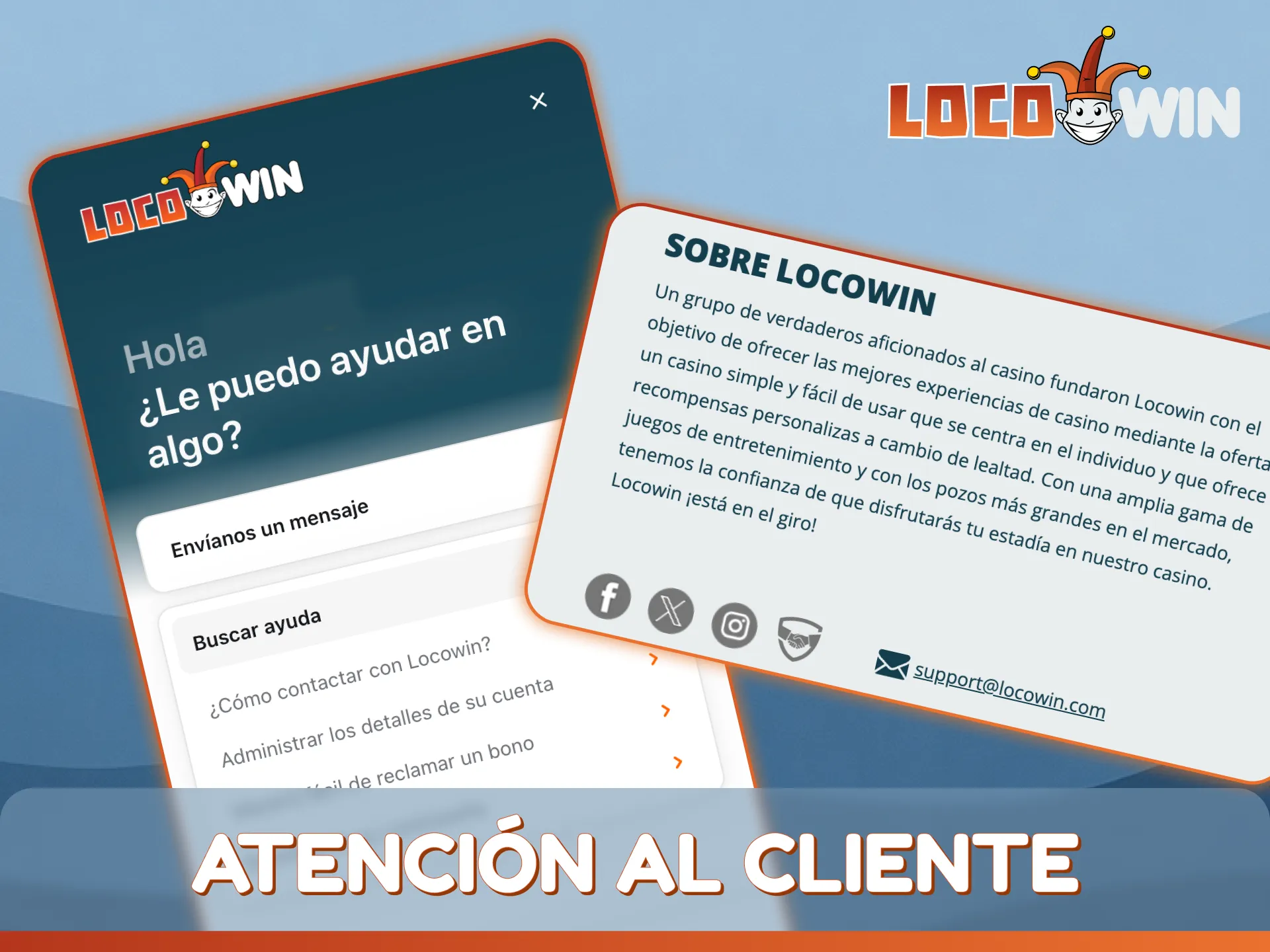 Comuníquese con el servicio de atención al cliente de LocoWin para obtener ayuda experta en deportes en cualquier momento.