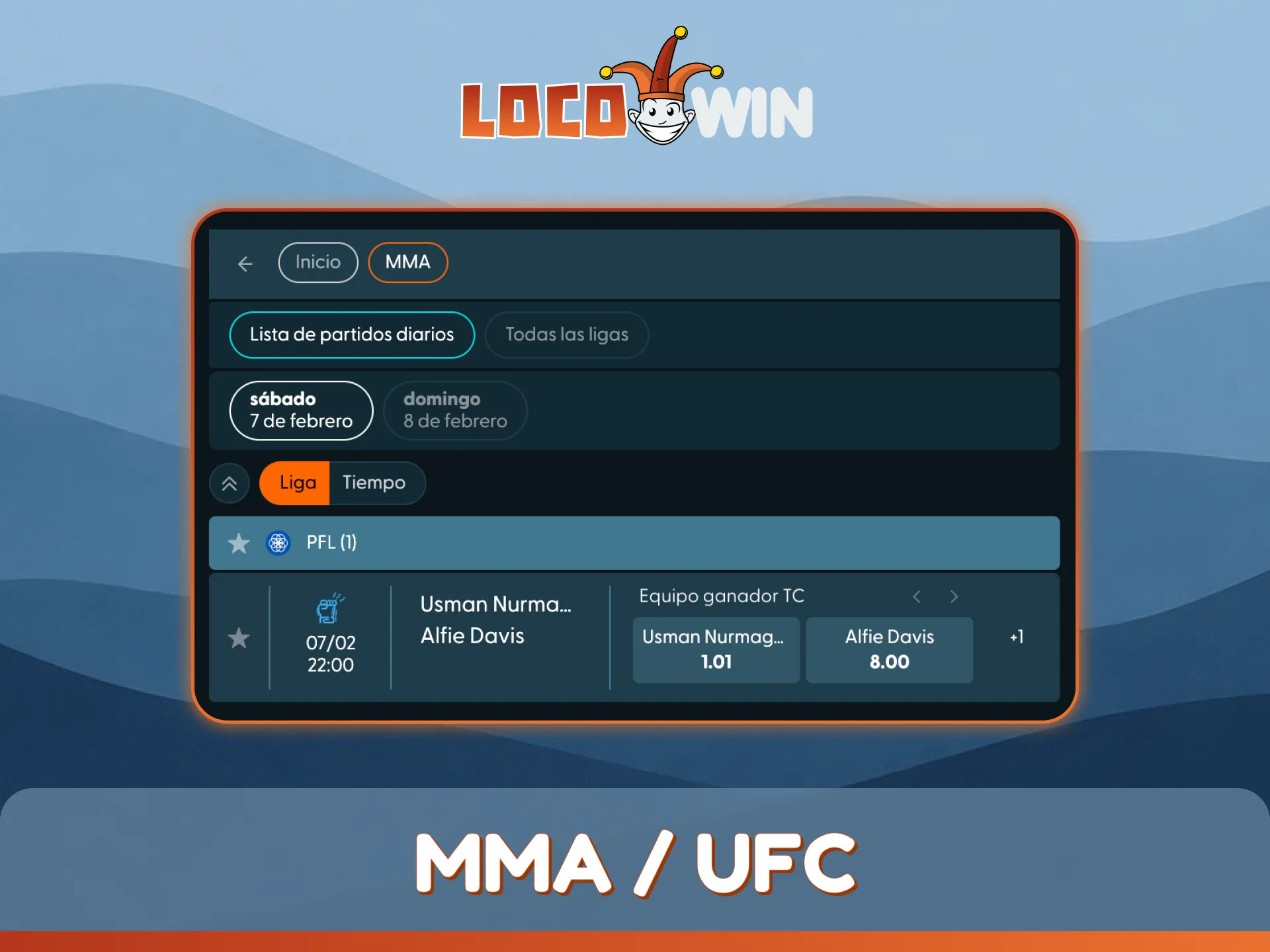 Apuesta en las peleas más grandes de MMA / UFC en LocoWin.