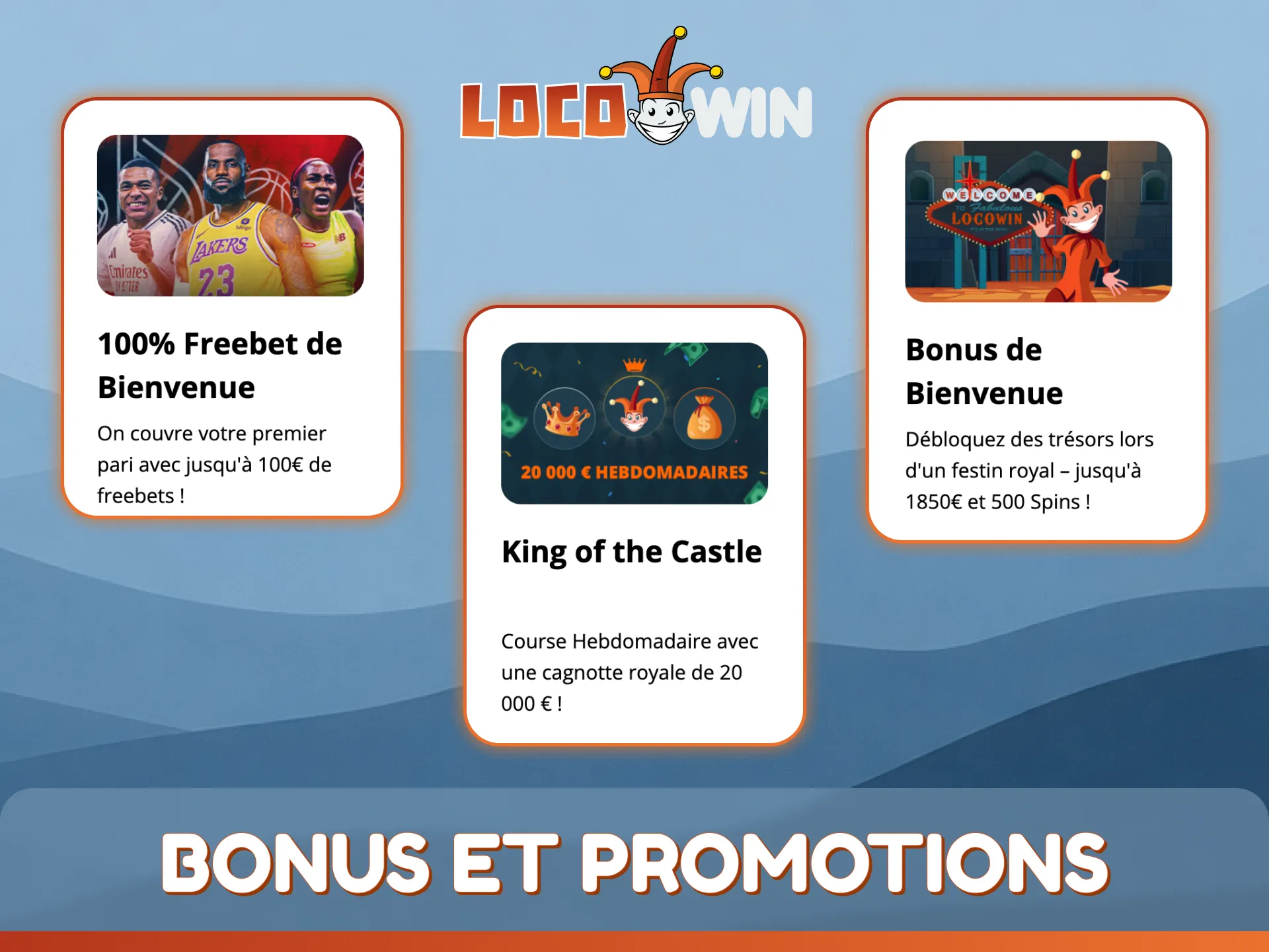 Augmentez votre capital de départ grâce aux différents bonus et promotions de paris proposés par LocoWin.