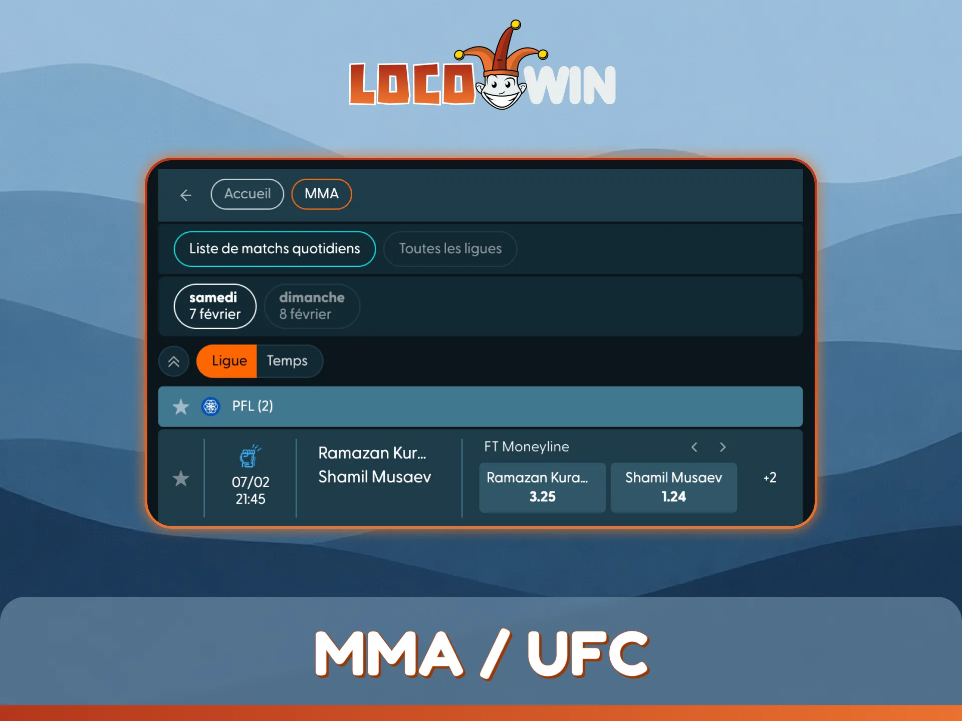 Pariez sur les plus grands combats de MMA / UFC sur LocoWin.