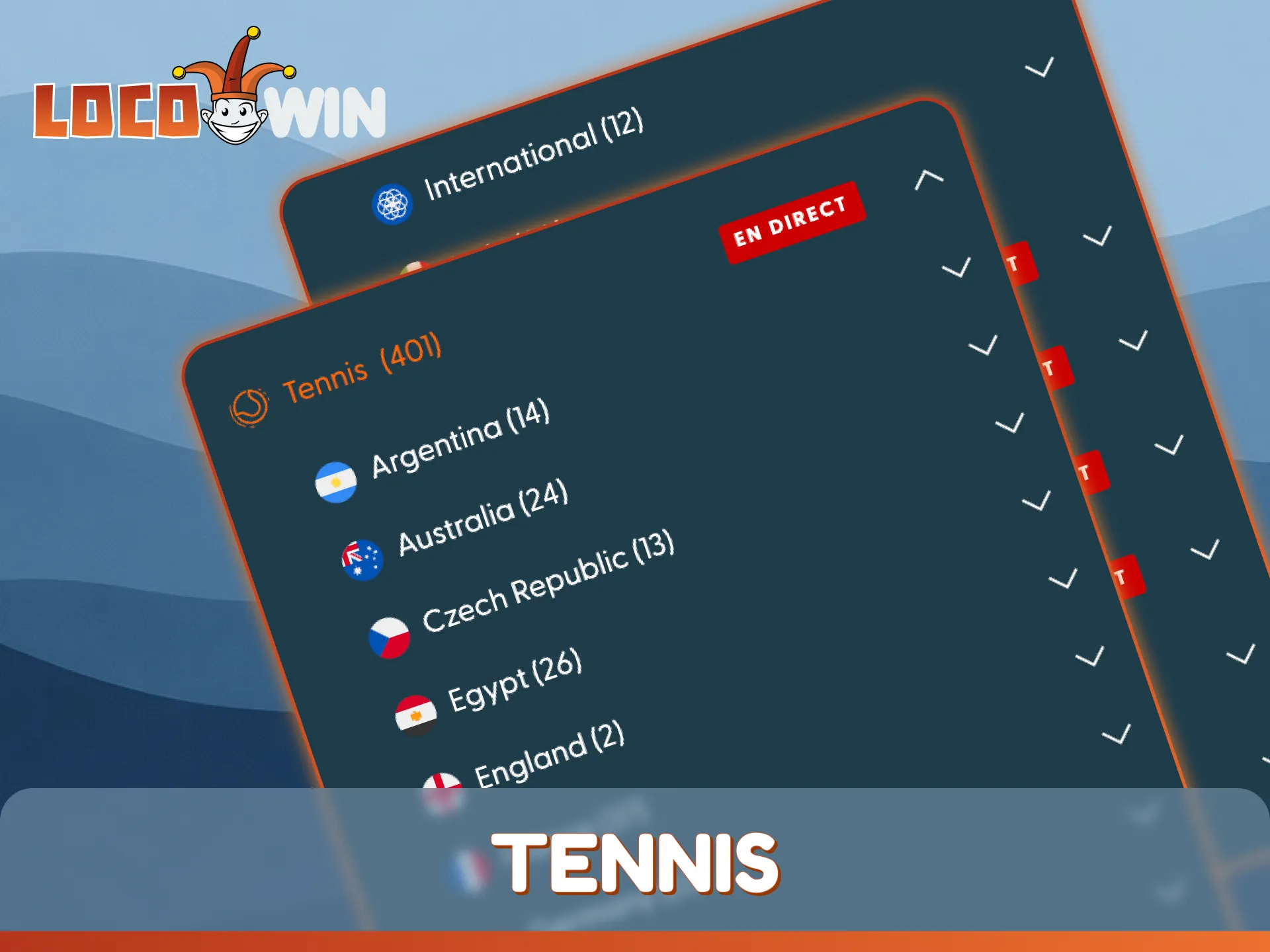 Pronostiquez les vainqueurs des tournois de tennis sur le site de paris sportifs LocoWin.