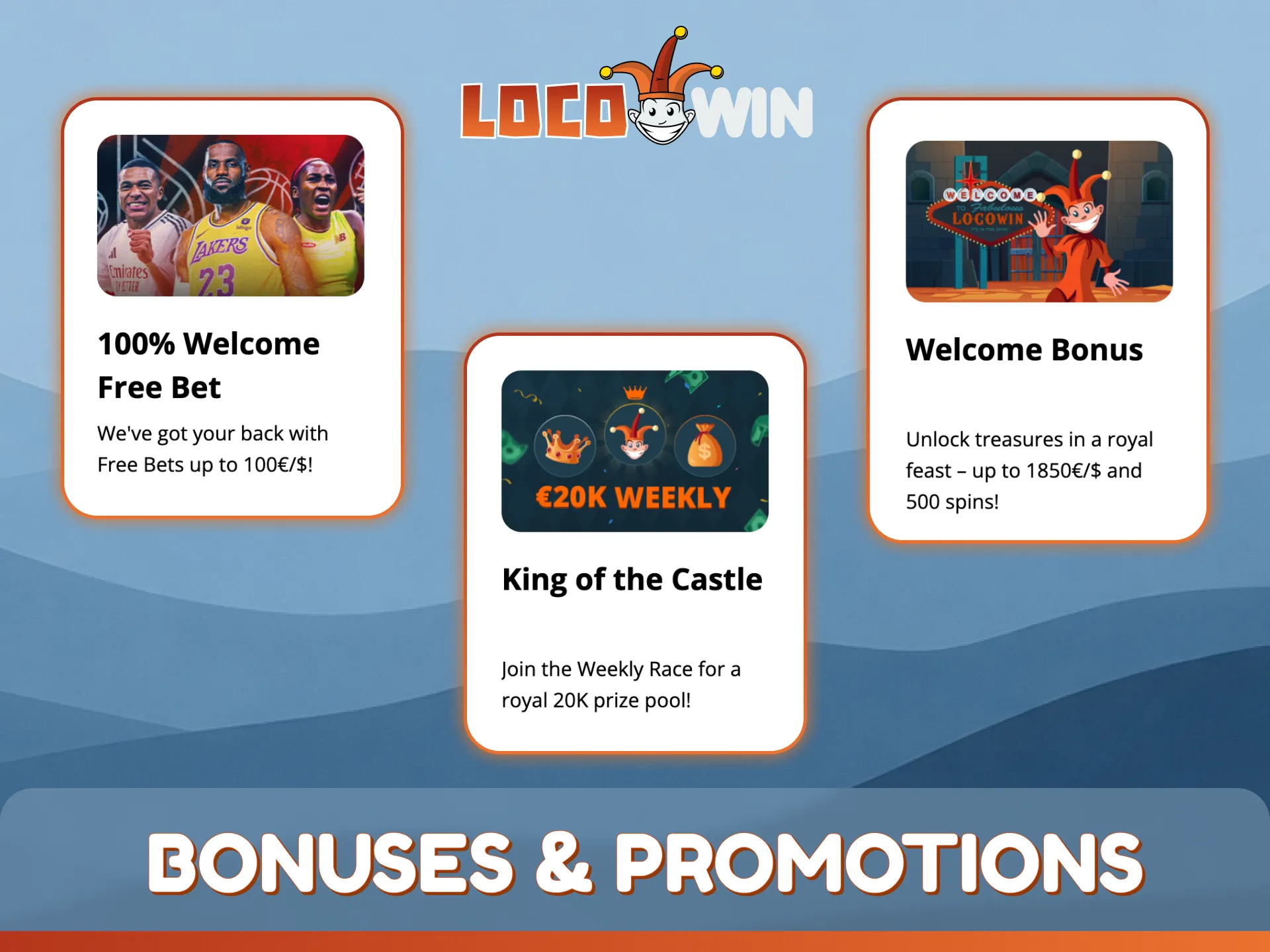 Boost your bankroll using various betting bonuses and promotions at LocoWin.