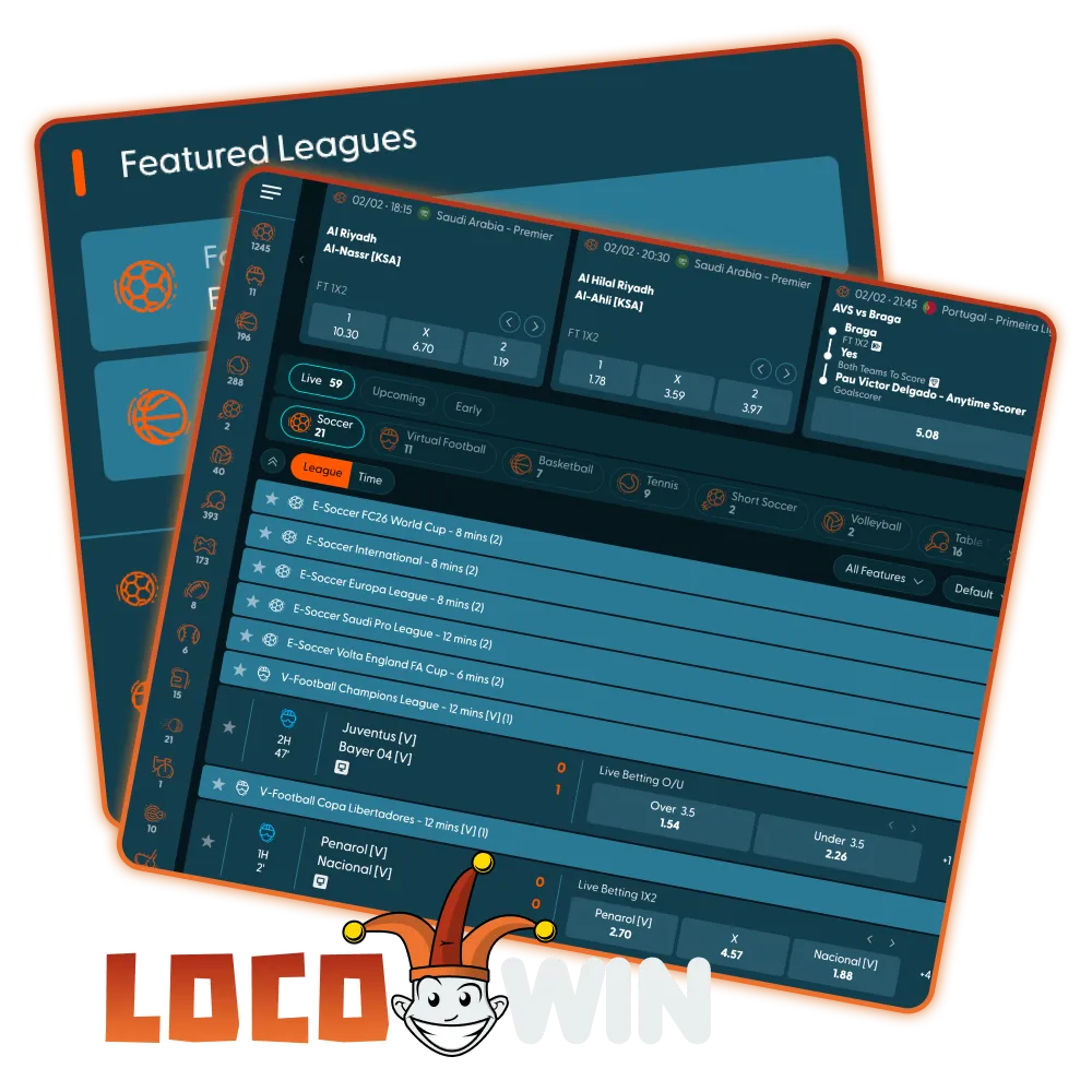 Enter the official LocoWin sportsbook to start your crypto betting journey.