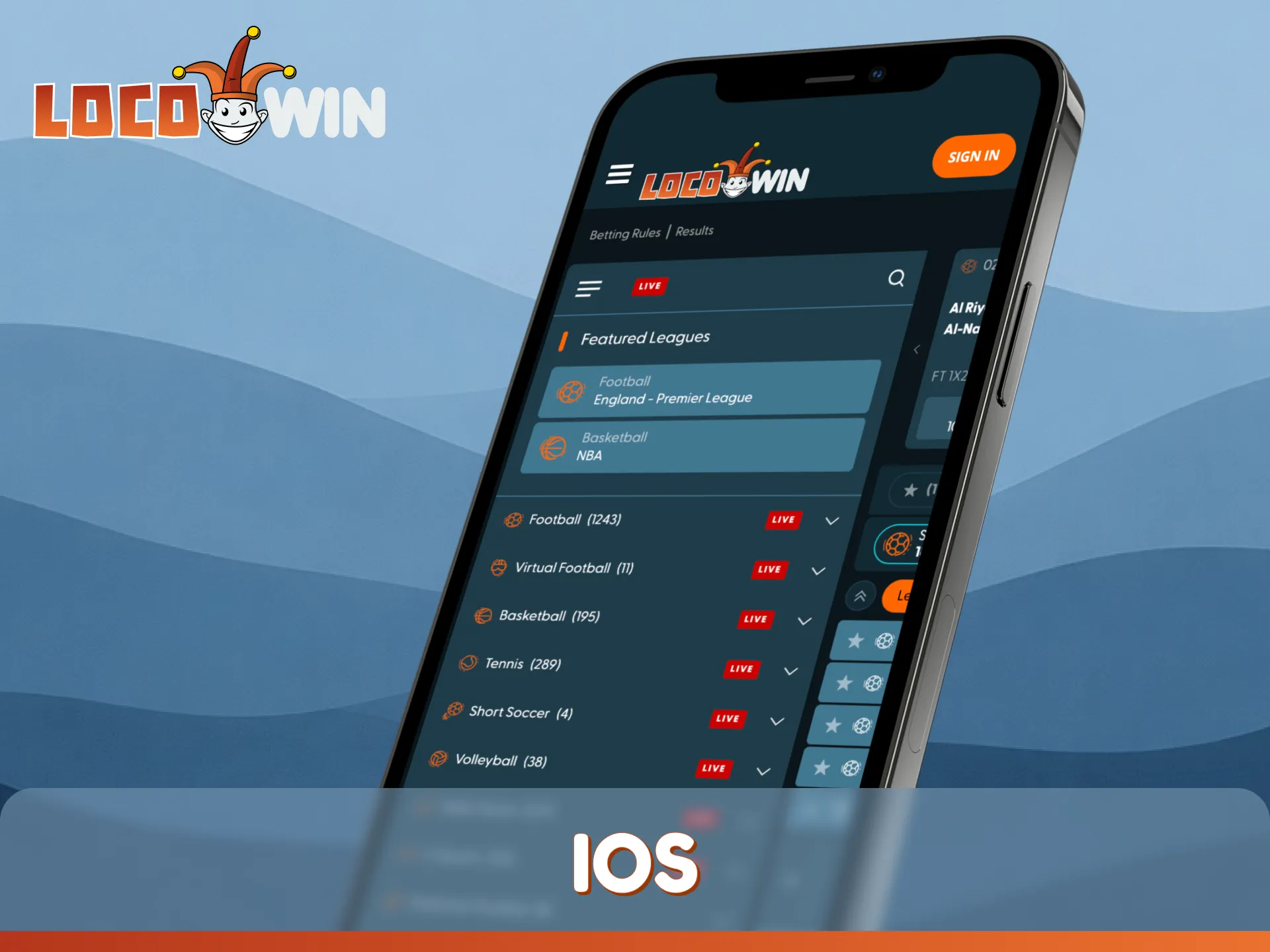 Install the latest LocoWin for IOS and start betting on esports.