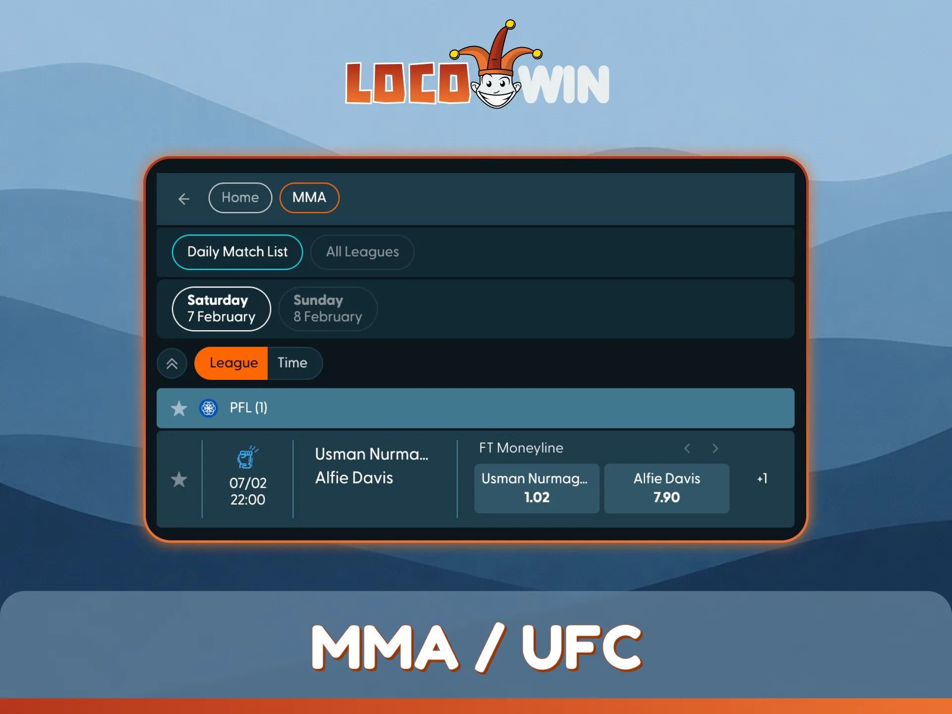 Bet on the biggest fights in MMA / UFC at LocoWin.