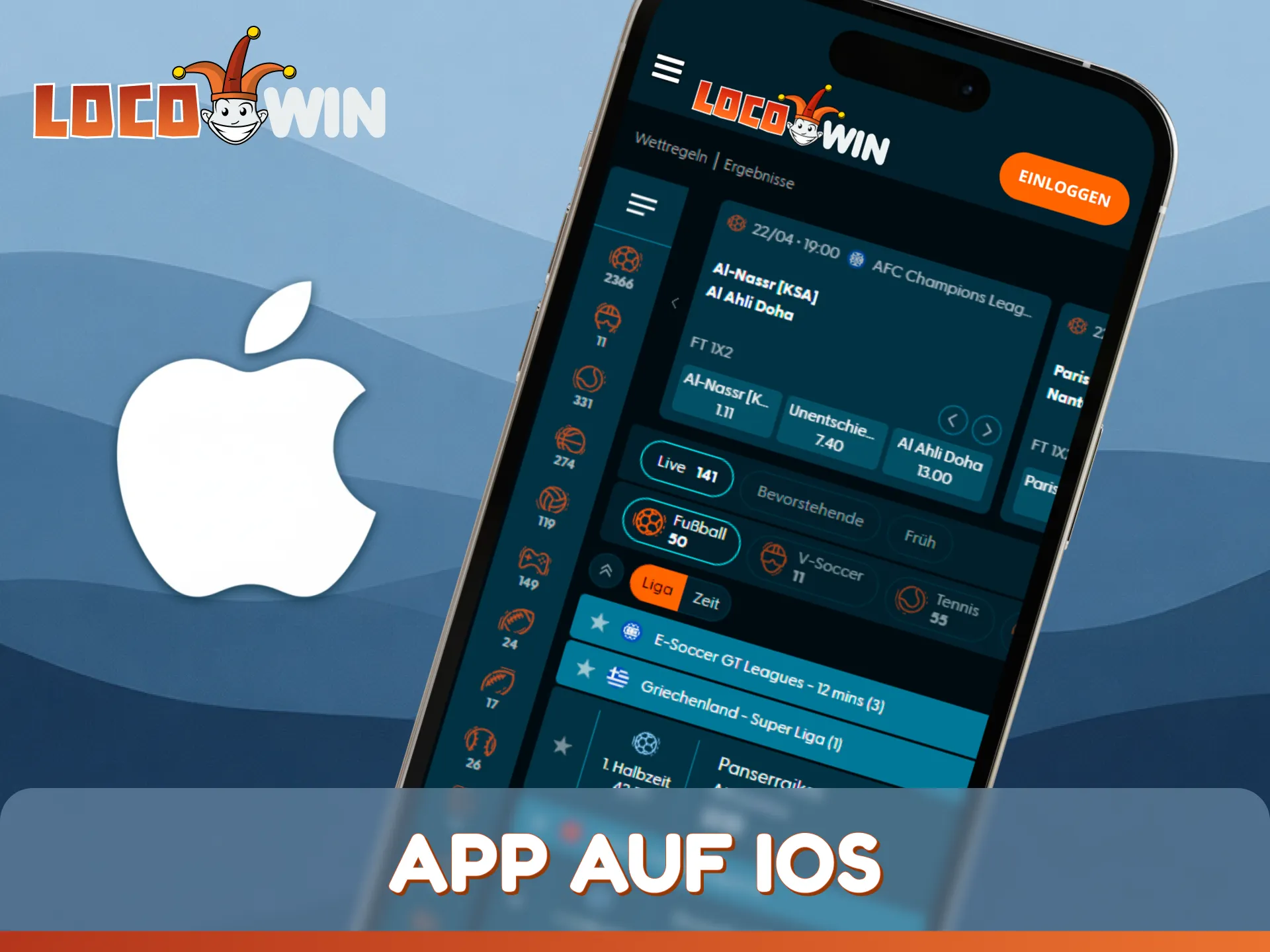 Erlebe erstklassigen Spielkomfort auf deinem iPhone oder iPad mit der perfekt optimierten Locowin App für iOS.
