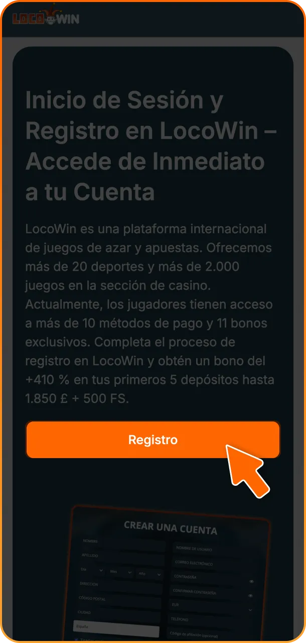 Melden Sie sich in Ihrem LocoWin Profil an und öffnen Sie den Bereich für Kontoeinstellungen.